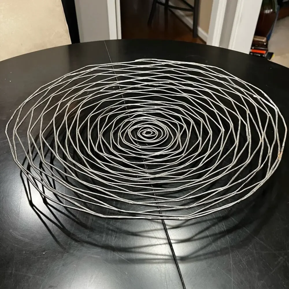 NEW Z Gallerie Antique Bronze Wrought Iron Spiral Wall Tabletop Sculpture Bowl